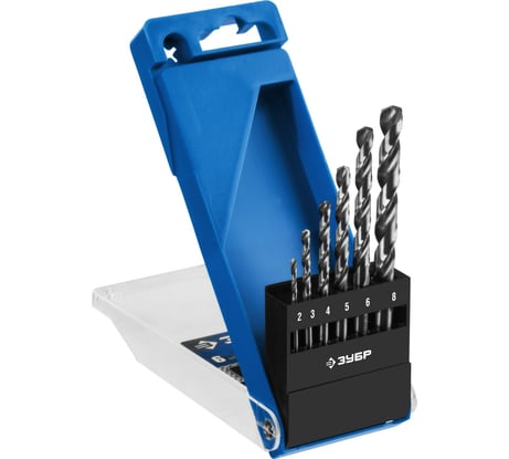 Набор сверл по металлу ЗУБР Проф-А 6 шт, 2-8 мм, сталь Р6М5 29625-H6