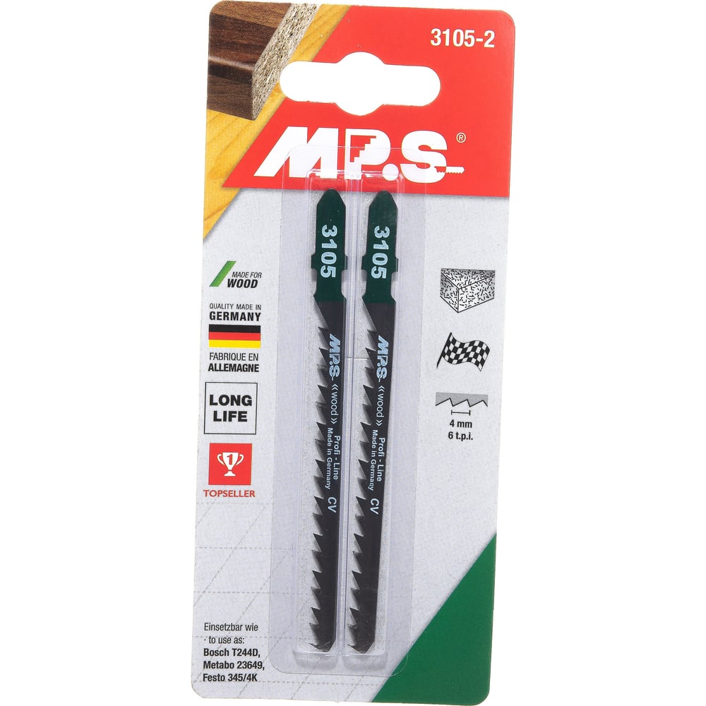 Пилки T244D (100х75х4,0 мм, 2 шт.) для фигурного реза по дереву MPS ...