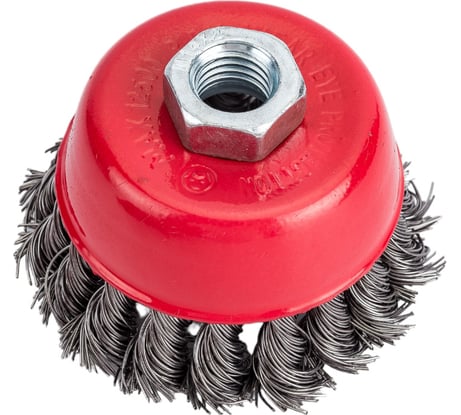Щетка для МШУ чашка (75 мм, М14, крученая металлическая проволока) Калибр 00000041855