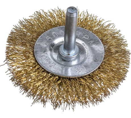 Щетка для дрели плоская (63 мм, латунированная проволока) Калибр 00000041851