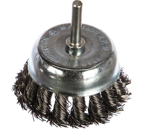 Щетка для дрели чашка (65 мм, крученая металлическая проволока) Калибр 00000041873