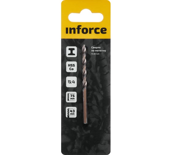 Сверло по металлу HSS-CO (4x75x43 мм) Inforce 11-01-431