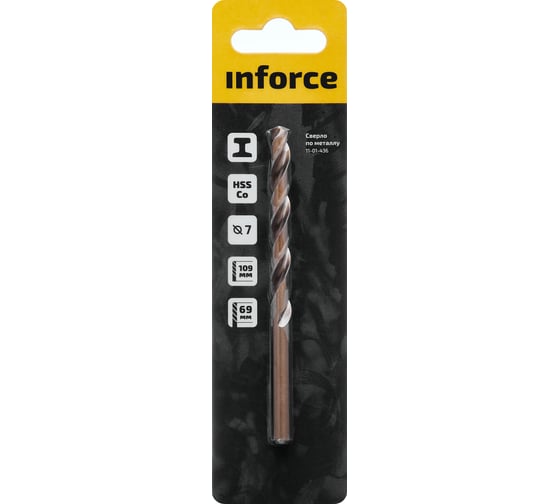 Сверло по металлу HSS-CO (7x109x69 мм) Inforce 11-01-436