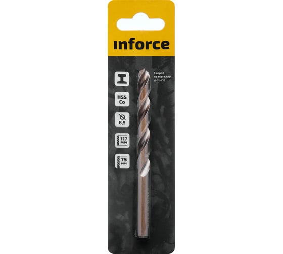 Сверло по металлу HSS-CO (8.5x117x75 мм) Inforce 11-01-438