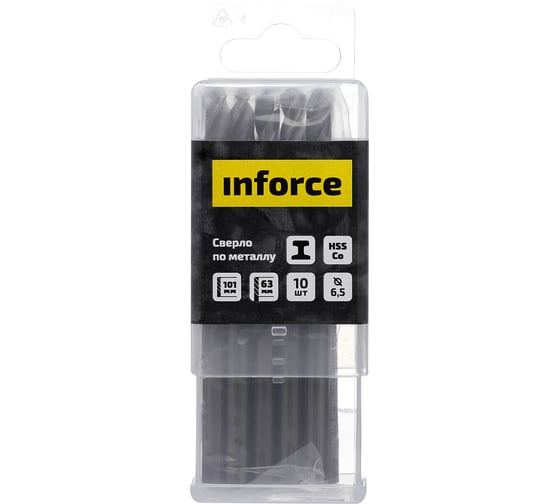 Сверло по металлу HSS-CO (10 шт/уп; 6.5x101x63 мм) Inforce 11-01-448