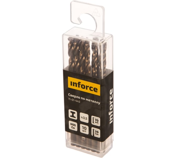Сверло по металлу HSS-CO (10 шт/уп; 3.5x70x39 мм) Inforce 11-01-443