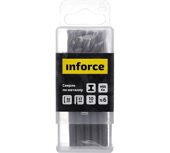 Сверло по металлу HSS-CO (10 шт/уп; 6x93x57 мм) Inforce 11-01-447