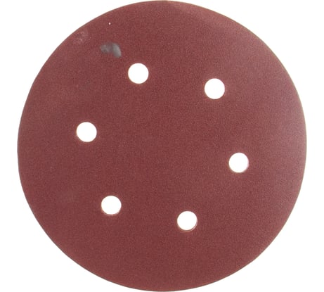 Круг шлифовальный на липучке, по дереву и металлу (6 отверстий, 150 мм, P180, 5 шт.) ELITECH 1820.099300