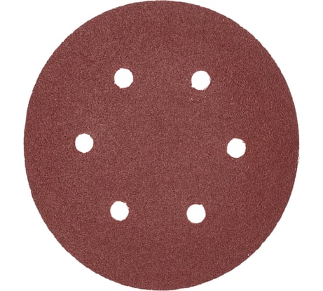Круг шлифовальный на липучке, по дереву и металлу (6 отверстий, 150 мм, P100, 5 шт.) ELITECH 1820.099000