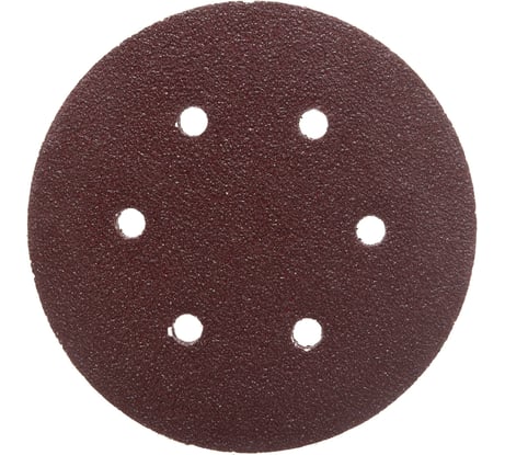 Круг шлифовальный на липучке, по дереву и металлу (6 отверстий, 150 мм, P40, 5 шт.) ELITECH 1820.098700
