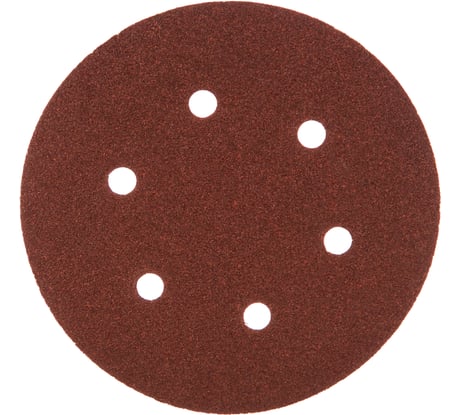 Круг шлифовальный на липучке, по дереву и металлу (6 отверстий, 150 мм, P60, 5 шт.) ELITECH 1820.098800