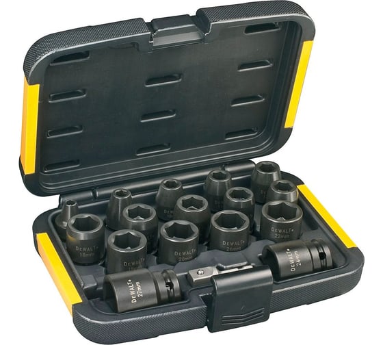 Набор ударных торцевых головок 1/2, 17 предметов DEWALT DT7506 1
