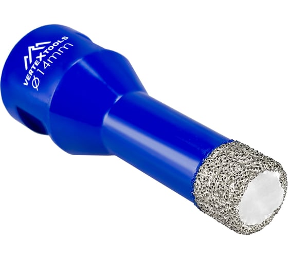 Коронка алмазная с техническим воском 14x35 мм для УШМ vertextools 333-14-35