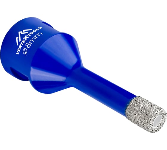 Коронка алмазная с техническим воском 8x35 мм для УШМ vertextools 333-8-35