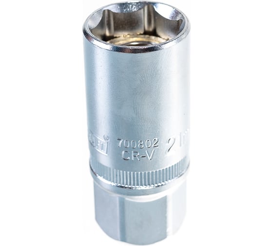 Головка торцевая глубокая свечная с магнитом (21 мм; 1/2 Dr) KRAFT KT 700802