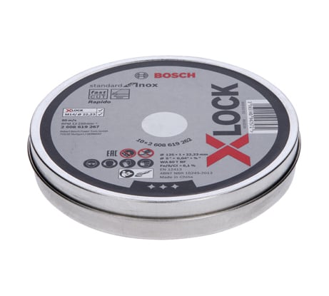 Отрезной диск по нержавеющей стали X-LOCK (125x1x22.2 мм; 10 шт.) Bosch 2608619267