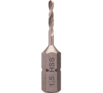Сверло по металлу 1.5x32/10 мм, HSS-G, Hex-1/4 VOLKEL V67115