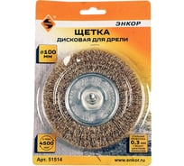 Щетка дисковая для дрели (100 мм; 0.3 мм) Энкор 51514