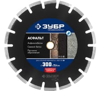 Алмазный отрезной диск ЗУБР Профессионал Асфальт 300 мм, по асфальту 36667-300_z01