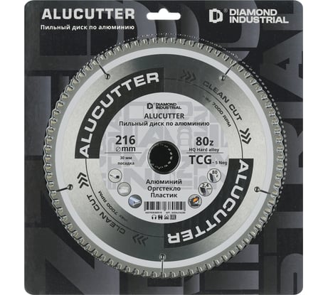 Диск пильный по алюминию, пластику Alucutter 216x30 мм, Z=80 TCG Diamond Industrial DIDA216Z80