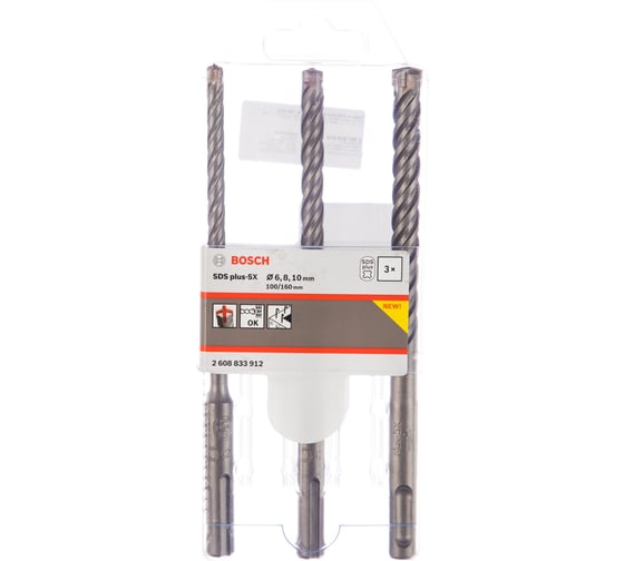 Буры SDS plus-5X 6/8/10 мм Bosch 2608833912 1