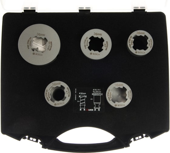 Набор алмазных коронок Dry Speed X-LOCK (25-68 мм; 5 шт.) Bosch 2608599037