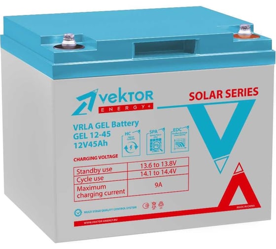 Аккумуляторная батарея GEL 12-45 Vektor Energy 51392 1