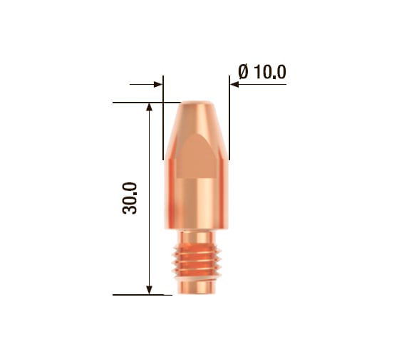 Наконечник контактный ECU (25 шт; 2 мм; M8; 30 мм) FUBAG FB.CTM8.30-20