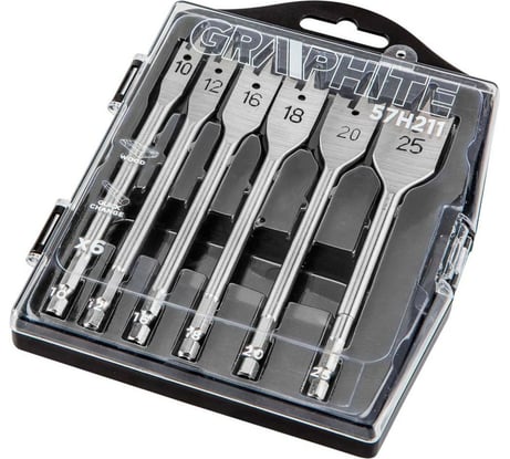 Сверла по дереву перовые (10-25 мм; 6 шт) GRAPHITE 57H211