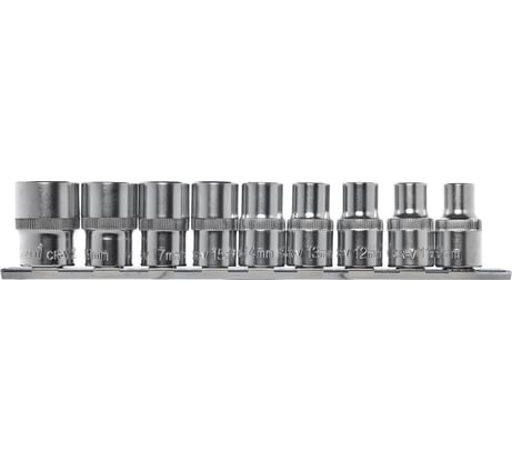 Набор головок торцевых (9 шт; 10-22 мм; 1/2DR) KRAFT KT 700312