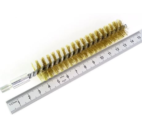 Щетка ерш 20x100x140 мм, ворс гофр латунь 0.15 мм, посадка М6 резьба, очистка котлов теплообменников труб отверстий (код 20-520) OSBORN 815.520-2803