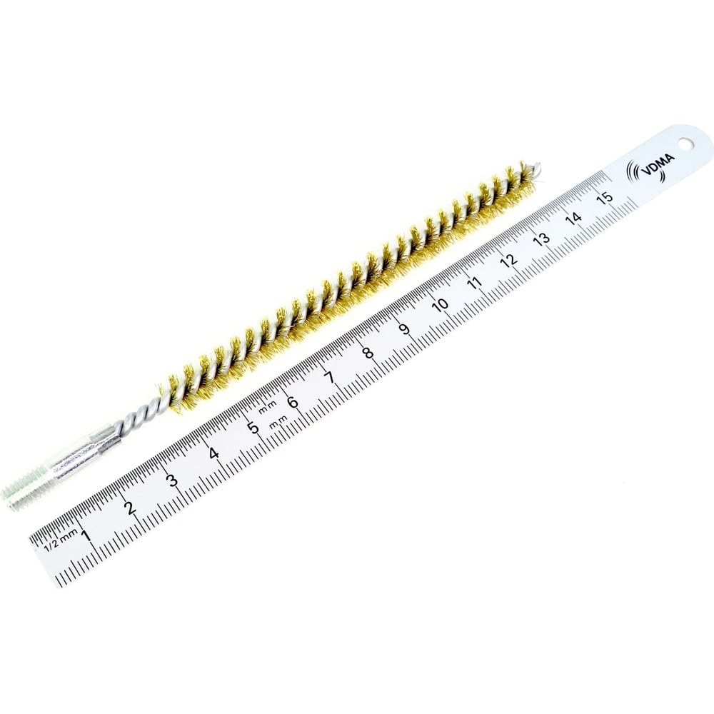 Щетка ерш 9x100x140 мм, ворс гофр латунь 0.15 мм, посадка М6 резьба ...