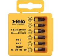 Набор бит ударных PZ/PH/Tx Impact 50 мм в кейсе, 6 шт. Felo 03692546