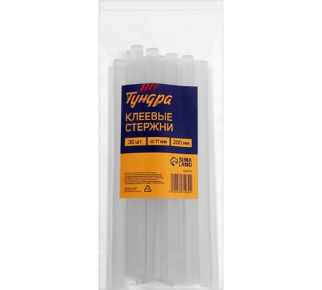 Стержни клеевые 11x200 мм, 30 шт ТУНДРА 4661030