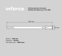 Долото плоское (25х600 мм; SDS max) Inforce 11-01-335