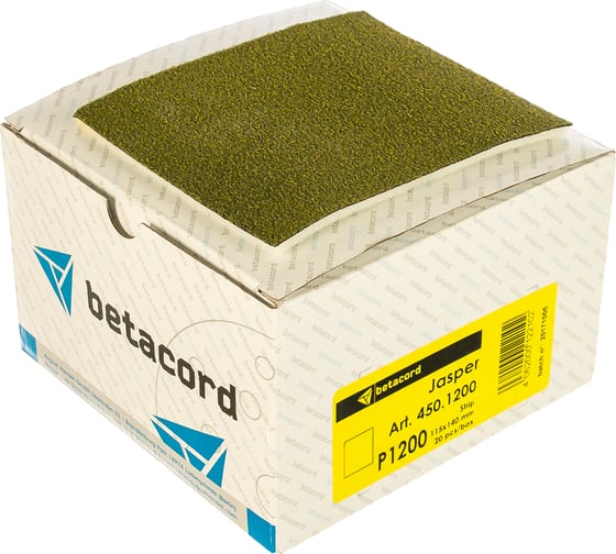 Материал абразивный Jasper Gold (115х140 мм; Р1200; 20 шт.) Betacord 450.1200