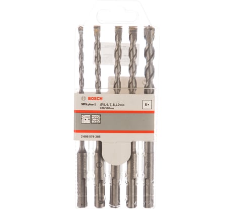 Набор SDS plus-1 (5/6/7/8/10x160 мм, 5 шт.) Bosch 2608579285