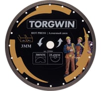 Диск алмазный TORGWIN отрезной сплошной Турбо ромб по керамике 300х25.4/10х2.1мм Hot press T999860