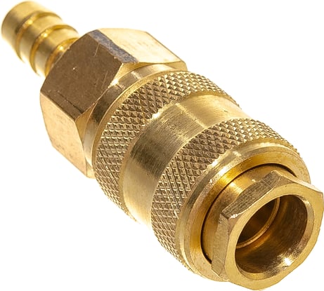 Быстроразъем пневматический Эврика с клапаном елочка 8мм латунь ER-BSE1-3SH 935727