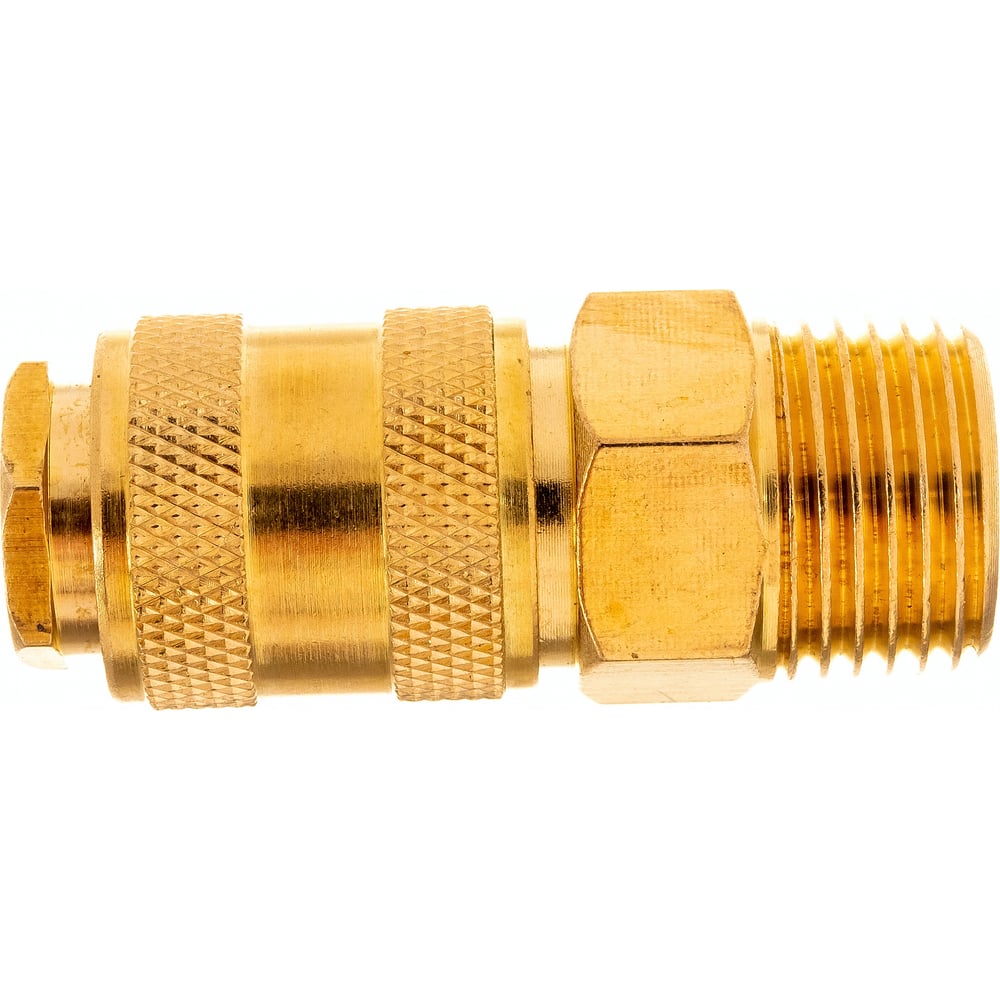 Быстроразъем пневматический с клапаном - наружная резьба 1/2", латунь ...