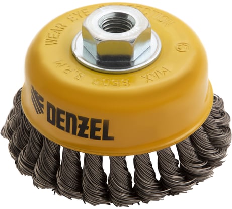 Щетка чашка (100 мм; М14; крученая нержавеющая проволока 0.5 мм) для УШМ Denzel 746283