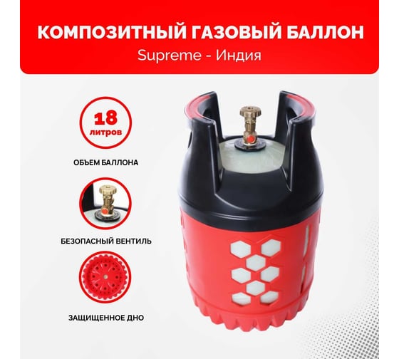 Композитный пропановый газовый баллон 18 л вентиль СНГ SHELL SUPREME GBL-0113 1