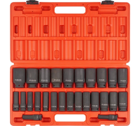 Набор головок ударных удлиненных 1/2"DR, 78 мм, 26 предметов (10-36 мм), пластиковый кейс Airline ATAS078