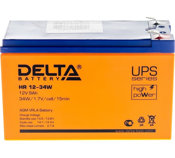 Батарея аккумуляторная Delta HR 12-34 W