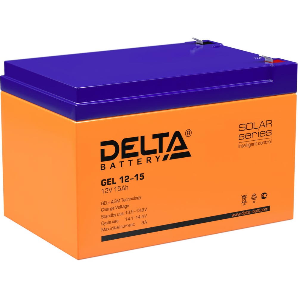 Батарея аккумуляторная Delta GEL 12-15 - выгодная цена, отзывы ...