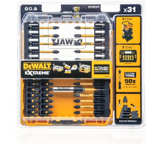 Набор бит и насадок FLEXTORQ 31 предмет DEWALT DT70737T-QZ 1