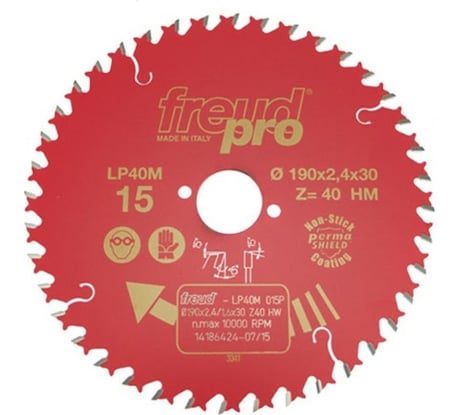 Диск пильный по дереву LP40M (190х30 мм; 40Z) FREUD PRO LP40M015