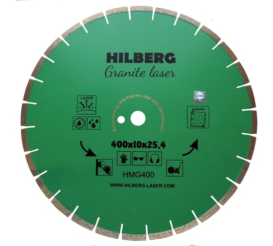 Диск алмазный отрезной Hilberg 400x25.4 Laser Granite HMG400 1