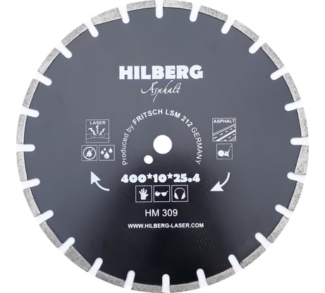 Диск алмазный отрезной Hilberg 400x25.4 Hard Materials Laser Asphalt HM309