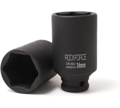 Головка торцевая 6-гранная ударная удлиненная (34 мм; 1/2"DR; 80 мм) ROCKFORCE RF-4458534(27126)